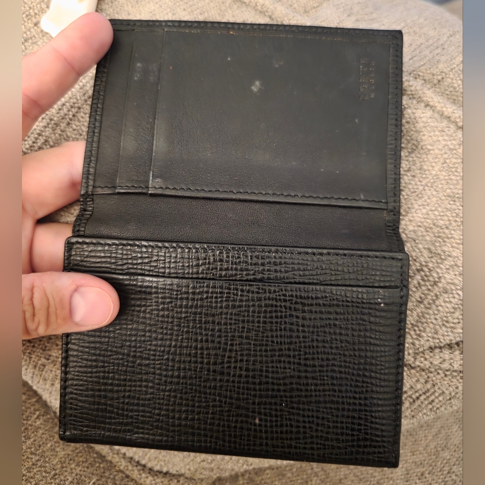 Loewe Black Grained Leather Trifold Wallet EUC - Picture 4 of 4